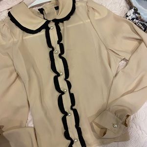 Pearl button blouse